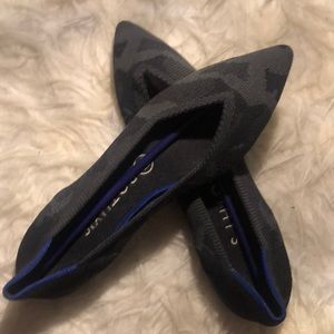 Brand new Rothys in Blue/gray camouflage, 7 1/2